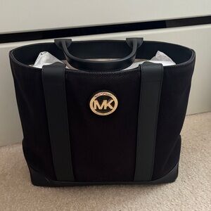 Michael Kors Black and Gold Accent Tote